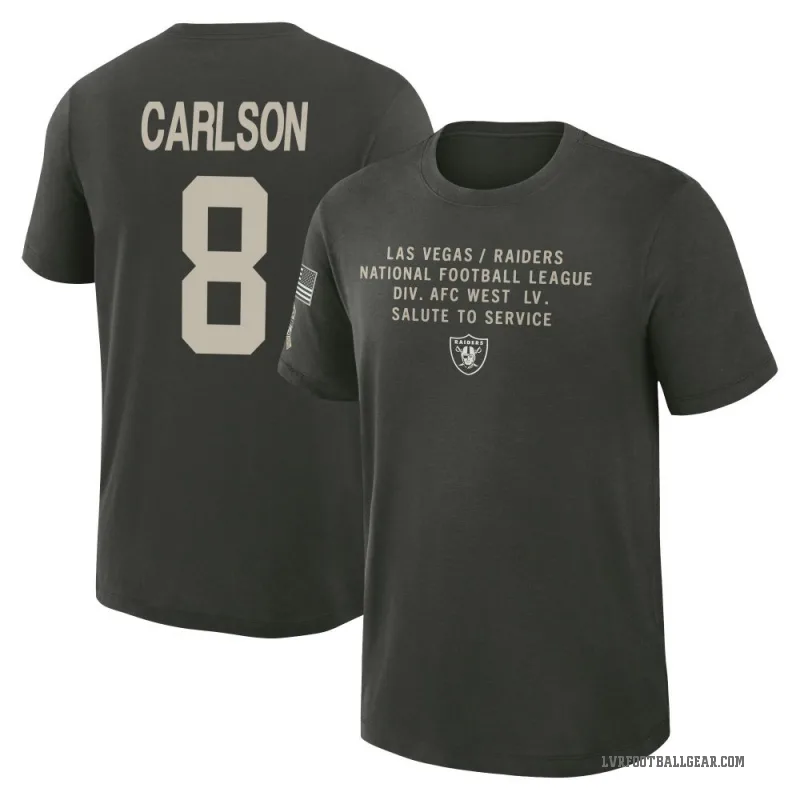 Daniel Carlson Men's Green Las Vegas Raiders Dark/ 2025 Salute to Service Sideline Slub T-Shirt