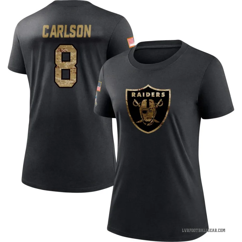 Daniel Carlson Women's Black Las Vegas Raiders 2020 Salute To Service Performance T-Shirt