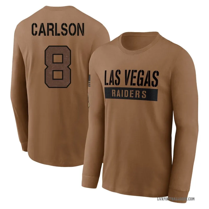 Daniel Carlson Youth Brown Las Vegas Raiders 2023 Salute To Service Long Sleeve T-Shirt