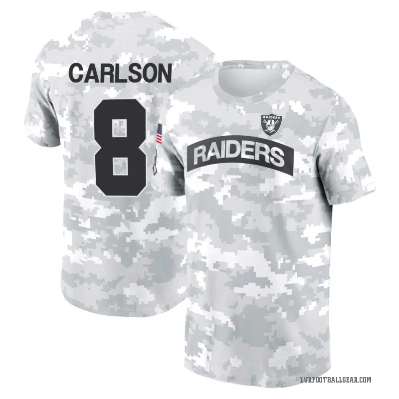 Daniel Carlson Youth Camo Las Vegas Raiders Arctic 2024 Salute to Service Performance T-Shirt