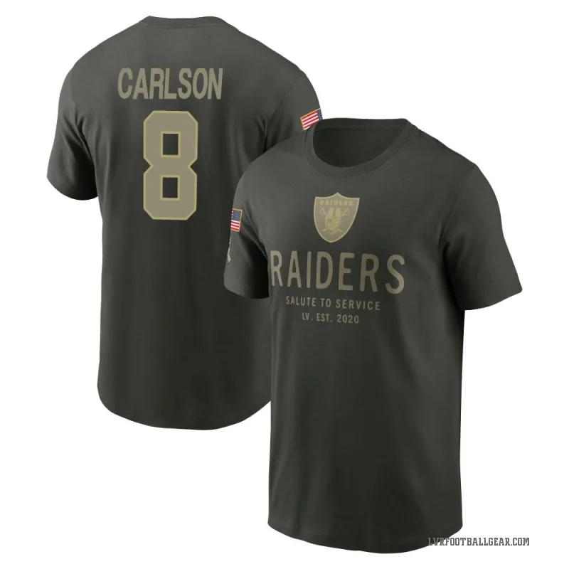 Daniel Carlson Youth Green Las Vegas Raiders Forest/ 2025 Salute to Service Sideline Primary Edge T-Shirt