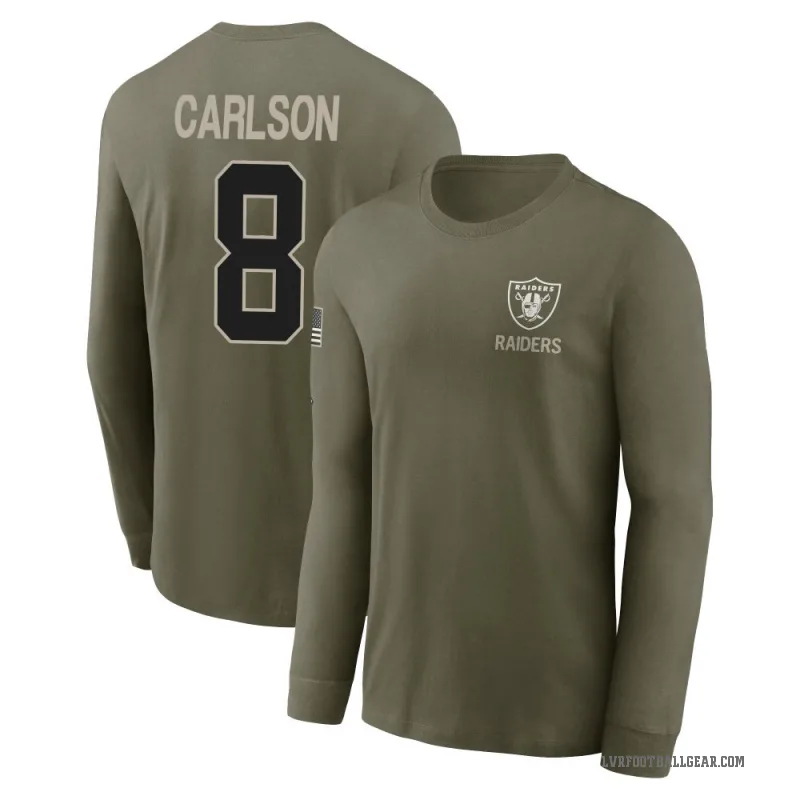 Daniel Carlson Youth Olive Las Vegas Raiders 2025 Salute to Service Sideline Long Sleeve T-Shirt