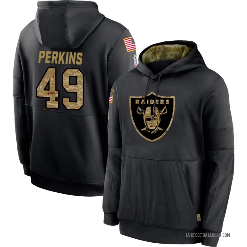 Devyn Perkins Men's Black Las Vegas Raiders 2020 Salute to Service Sideline Performance Pullover Hoodie