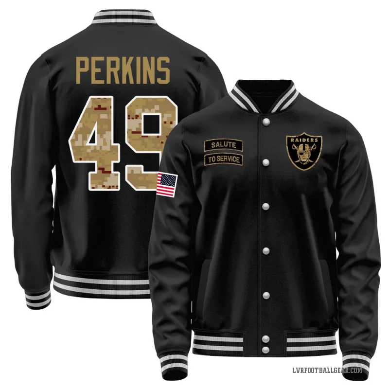 Devyn Perkins Men's Black Las Vegas Raiders Salute to Service Sideline Performance Jacket