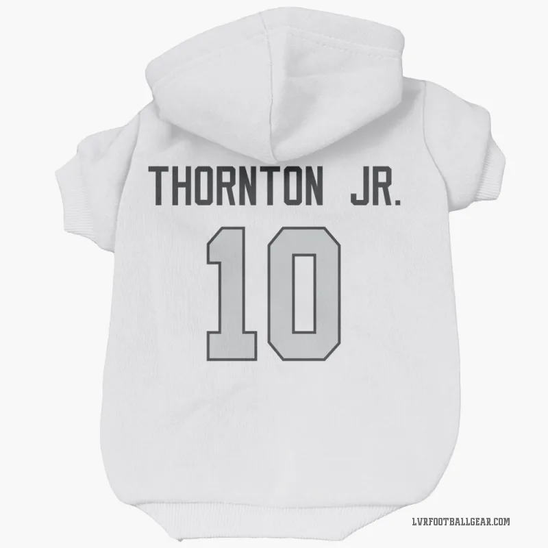 Dont'e Thornton Jr.  White Las Vegas Raiders  Gray Cat & Dog Pet Hoodie