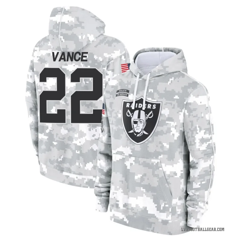 Greedy Vance Men's Camo Las Vegas Raiders Arctic 2024 Salute to Service Club Fleece Pullover Hoodie