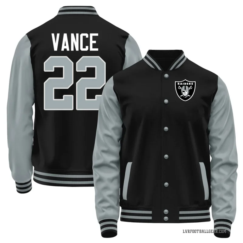 Greedy Vance Youth Black Las Vegas Raiders /Gray Full-Snap Jacket