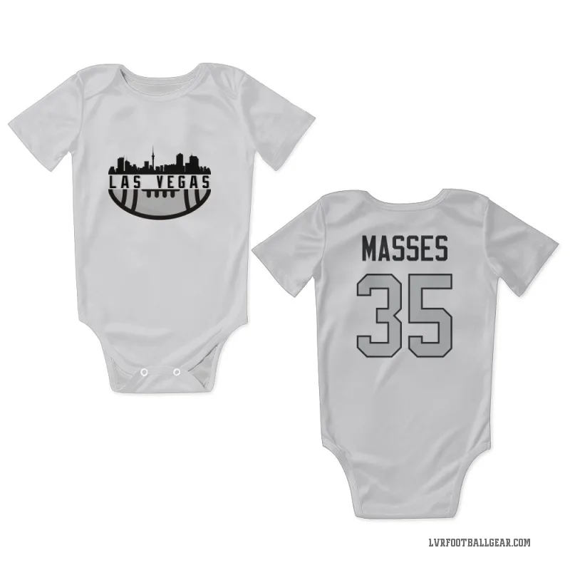 Hezekiah Masses  White Las Vegas Raiders  Gray Newborn & Infant Bodysuit