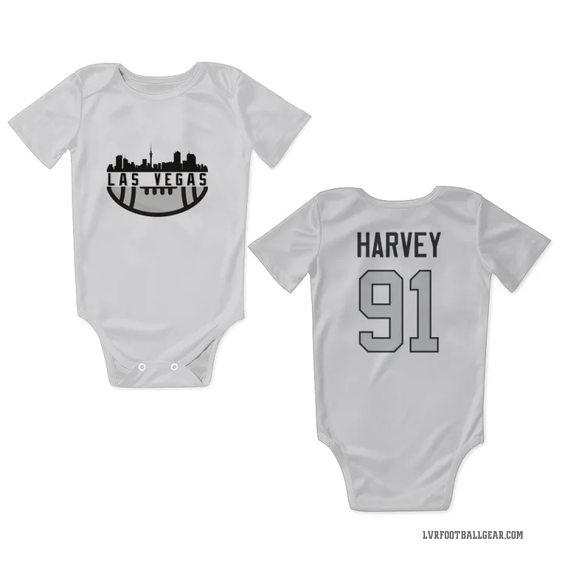 Jahfari Harvey  White Las Vegas Raiders  Gray Newborn & Infant Bodysuit