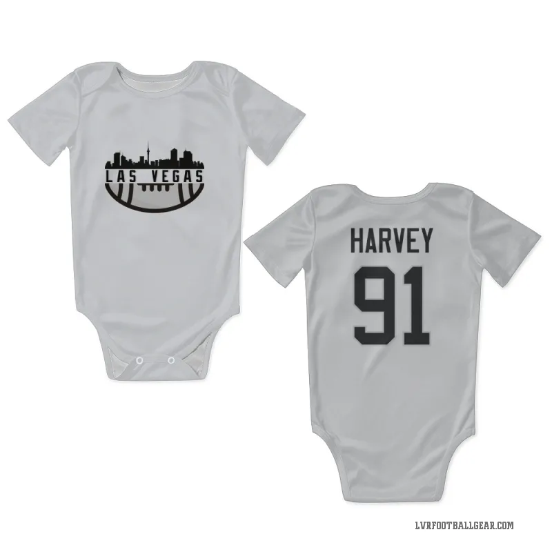 Jahfari Harvey  White Las Vegas Raiders  Newborn & Infant Bodysuit