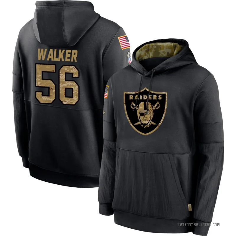 Jailin Walker Youth Black Las Vegas Raiders 2020 Salute to Service Sideline Performance Pullover Hoodie