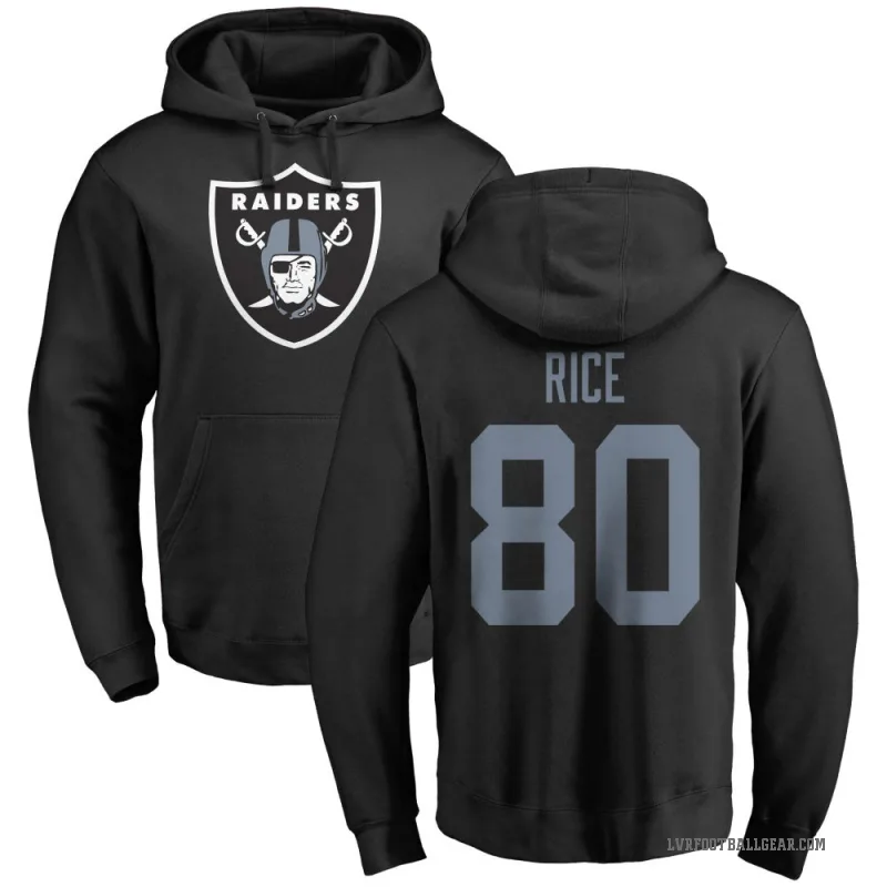 Jerry Rice Men's Black Las Vegas Raiders Pro Line Logo Pullover Hoodie