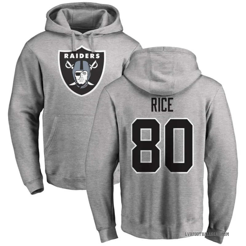 Jerry Rice Men's Las Vegas Raiders Pro Line Ash Logo Pullover Hoodie