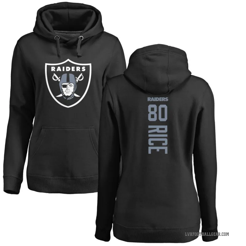 Jerry Rice Women's Black Las Vegas Raiders Pro Line Backer Pullover Hoodie