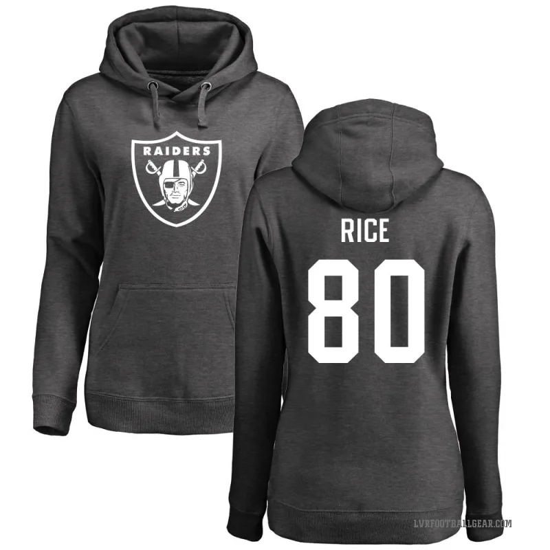 Jerry Rice Women's Las Vegas Raiders Pro Line by Branded Ash One Color Pullover Hoodie