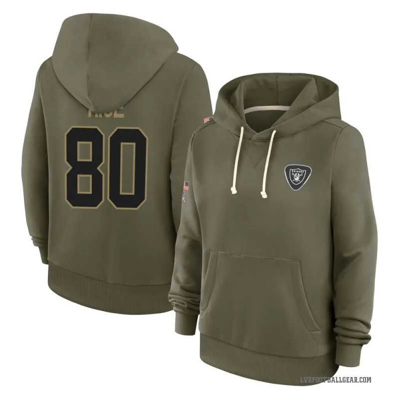Jerry Rice Women's Olive Las Vegas Raiders 2025 Salute to Service Hoodie