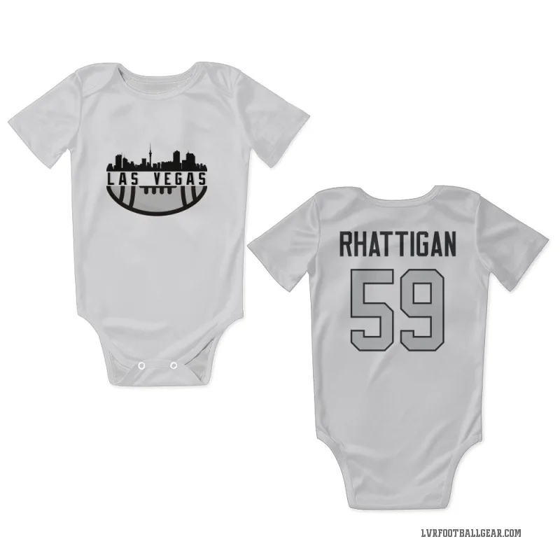 Jon Rhattigan  White Las Vegas Raiders  Gray Newborn & Infant Bodysuit