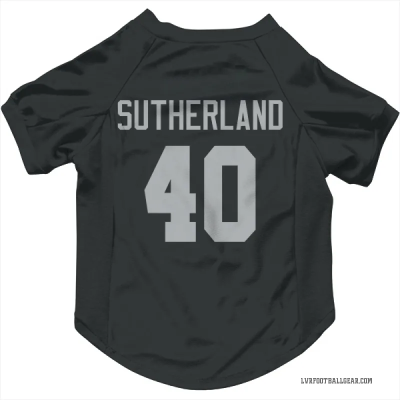 Jonathan Sutherland  Black Las Vegas Raiders  Cat & Dog Pet Jersey