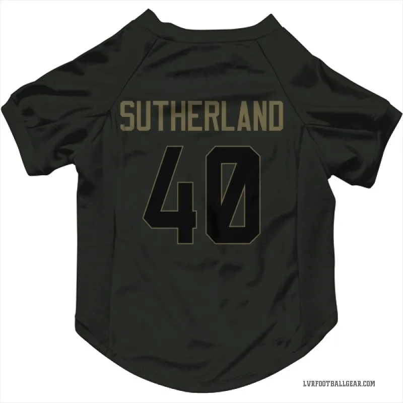 Jonathan Sutherland  Black Las Vegas Raiders  Service Cat & Dog Pet Jersey