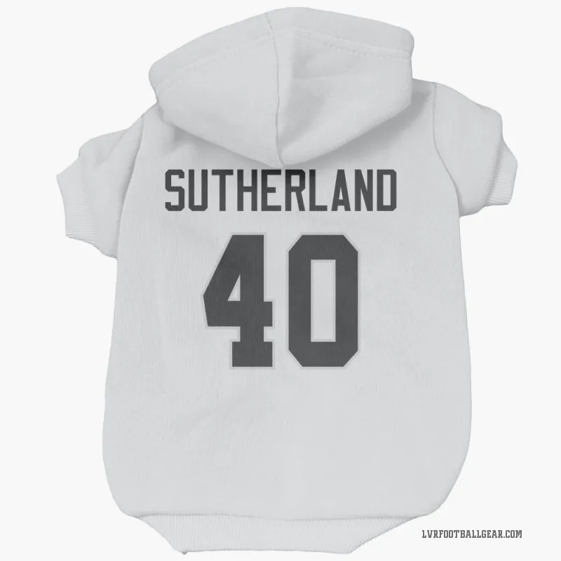 Jonathan Sutherland  White Las Vegas Raiders  Cat & Dog Pet Hoodie