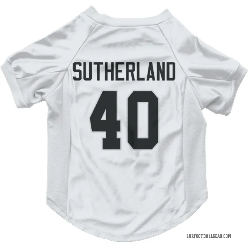 Jonathan Sutherland  White Las Vegas Raiders  Cat & Dog Pet Jersey
