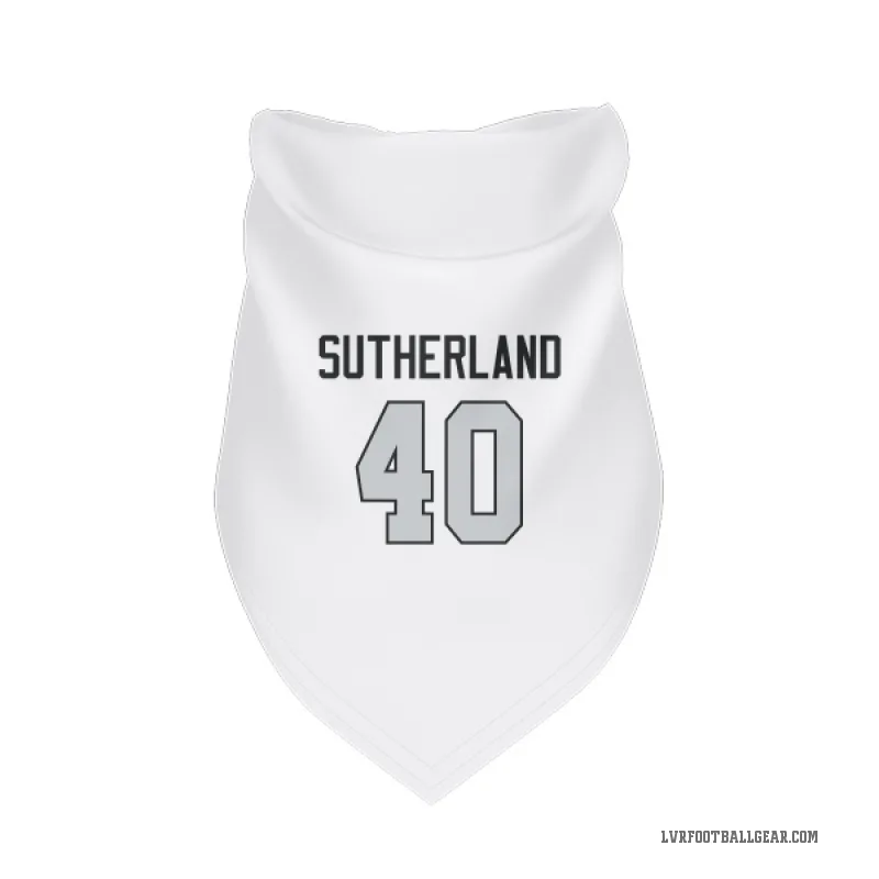Jonathan Sutherland  White Las Vegas Raiders  Gray Cat & Dog Pet Bandana