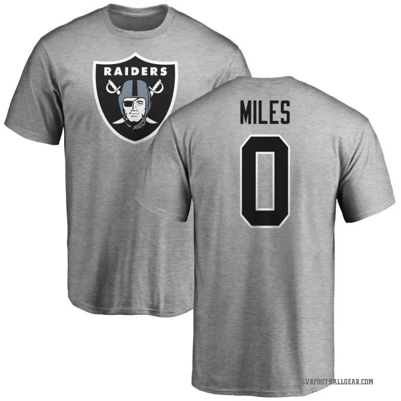Joshua Miles Men's Ash Las Vegas Raiders Logo T-Shirt -