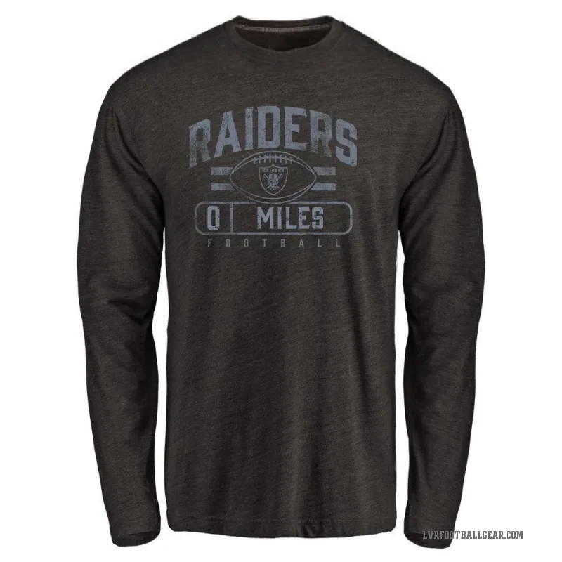 Joshua Miles Men's Black Las Vegas Raiders Flanker Long Sleeve T-Shirt -
