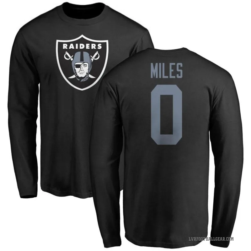 Joshua Miles Men's Black Las Vegas Raiders Logo Long Sleeve T-Shirt -