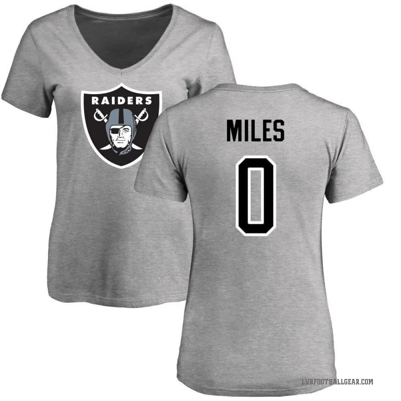 Joshua Miles Women's Ash Las Vegas Raiders Logo Slim Fit T-Shirt -