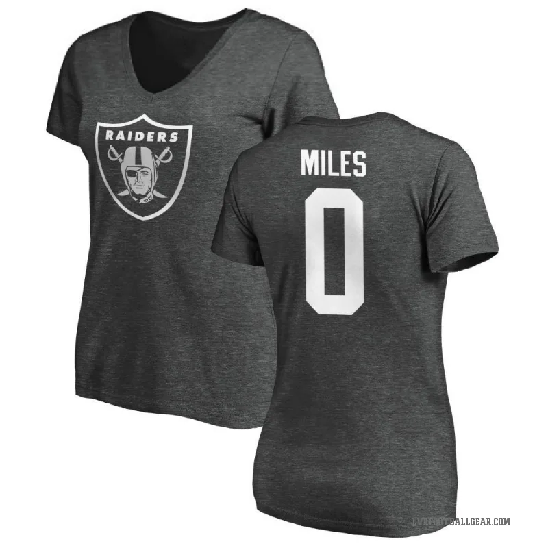 Joshua Miles Women's Ash Las Vegas Raiders One Color T-Shirt -