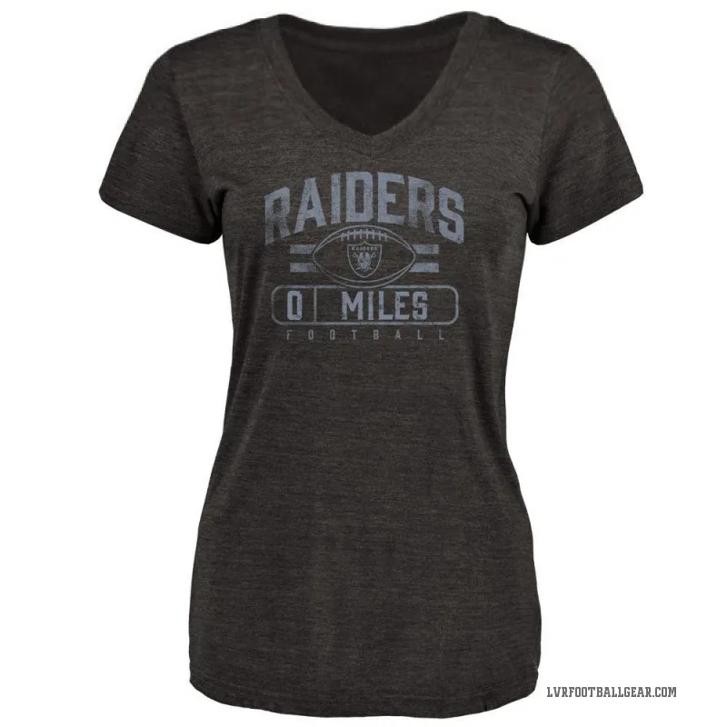 Joshua Miles Women's Black Las Vegas Raiders Flanker T-Shirt -