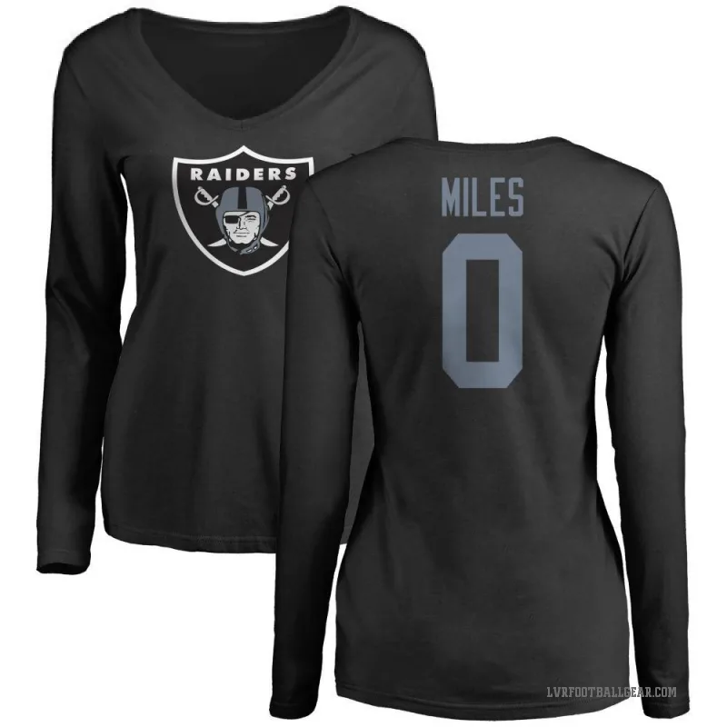 Joshua Miles Women's Black Las Vegas Raiders Logo Slim Fit Long Sleeve T-Shirt -