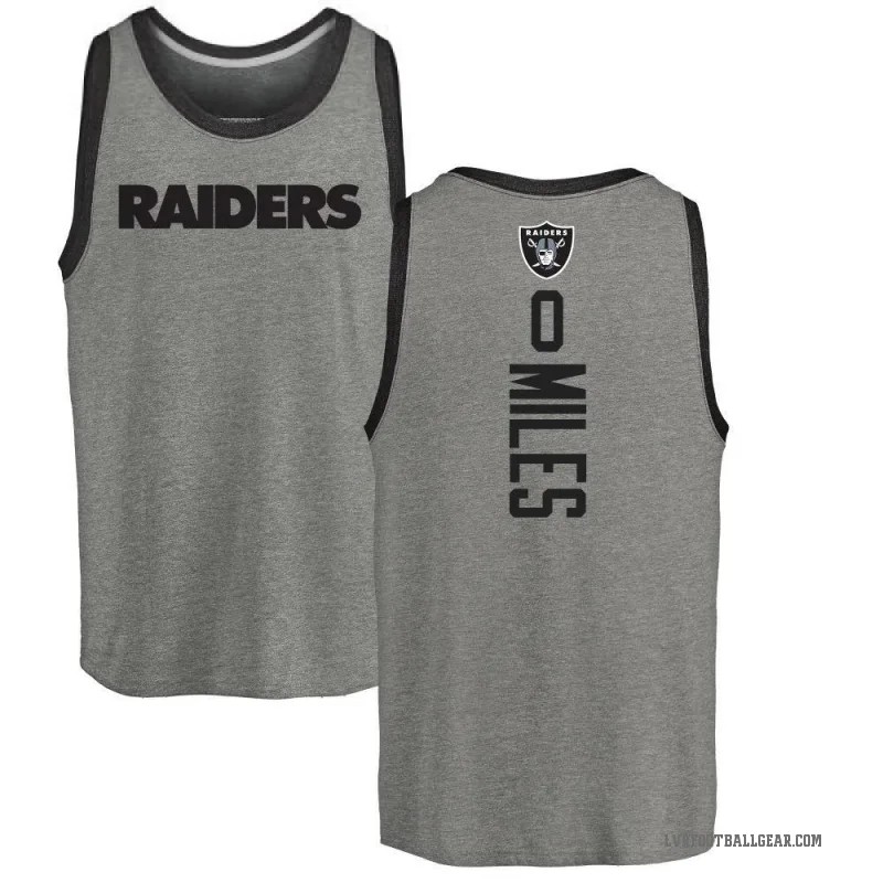 Joshua Miles Youth Ash Las Vegas Raiders Backer Tank Top -