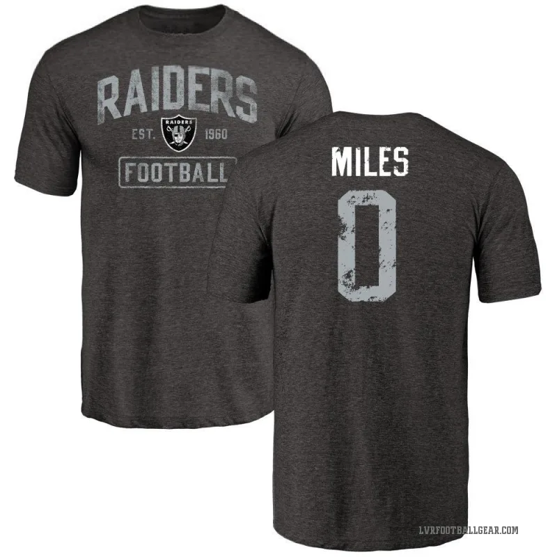 Joshua Miles Youth Black Las Vegas Raiders Distressed T-Shirt