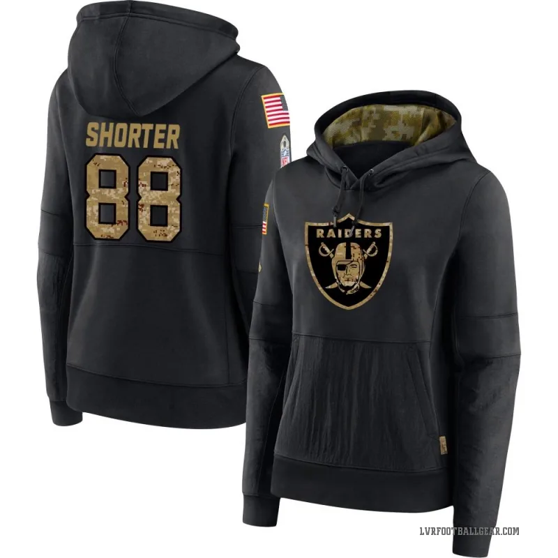Justin Shorter Women's Black Las Vegas Raiders 2020 Salute to Service Sideline Performance Pullover Hoodie