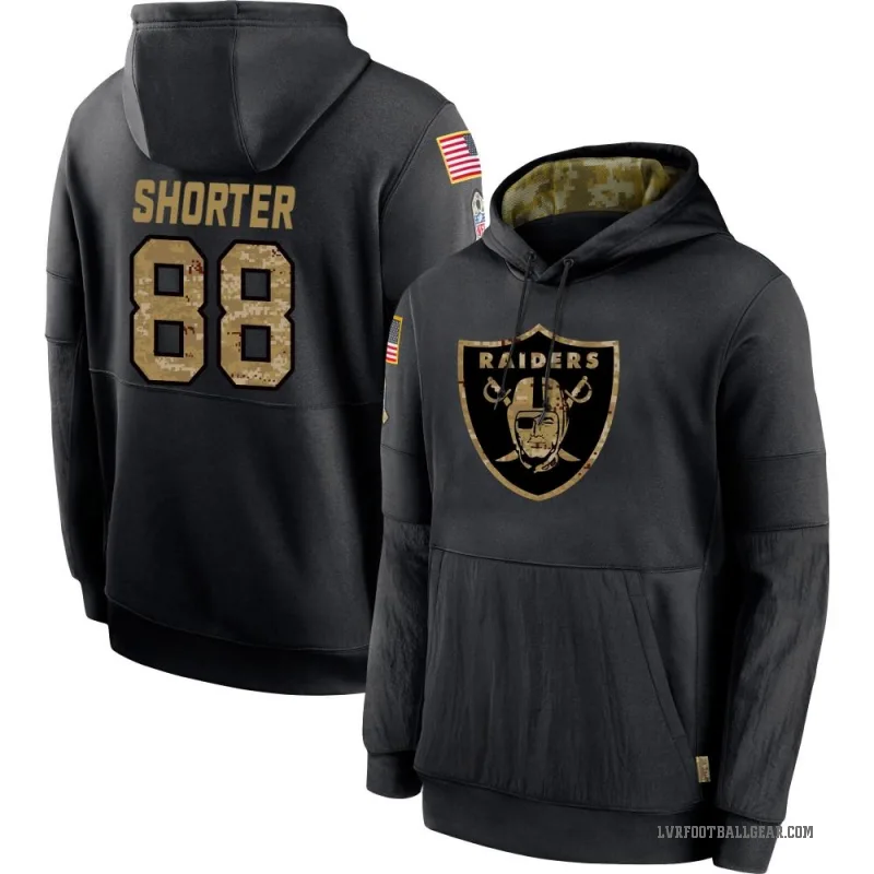 Justin Shorter Youth Black Las Vegas Raiders 2020 Salute to Service Sideline Performance Pullover Hoodie