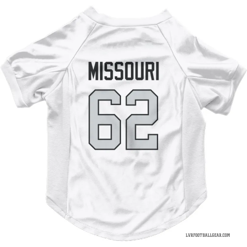 Kamar Missouri  White Las Vegas Raiders  Gray Cat & Dog Pet Jersey
