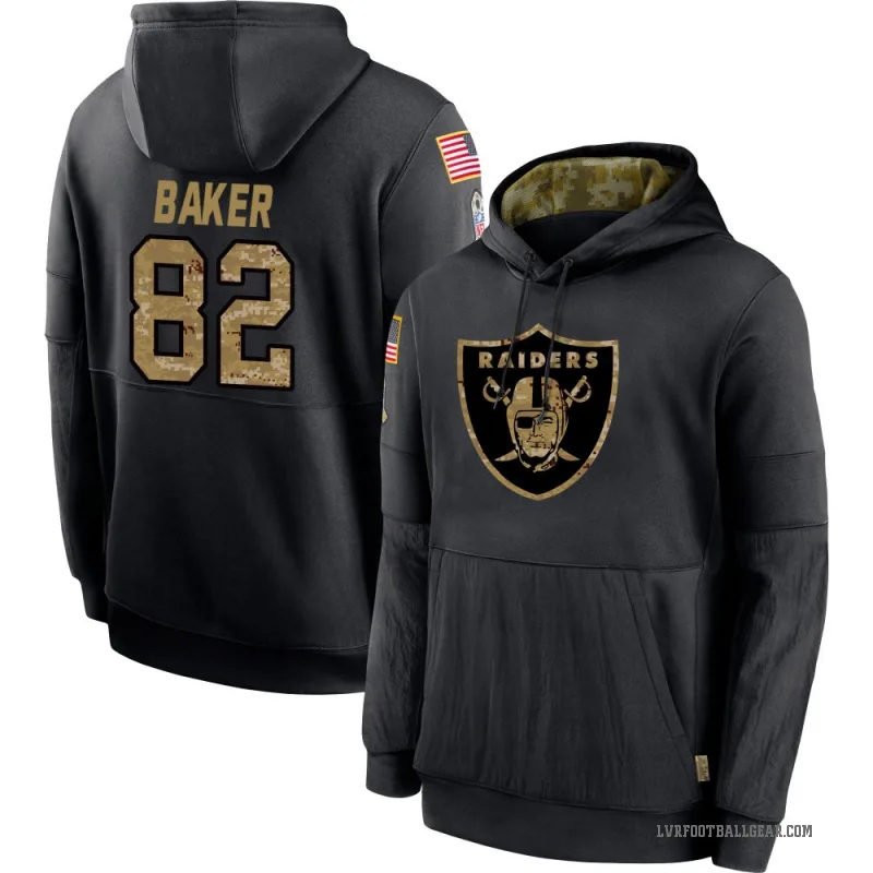 Kawaan Baker Men's Black Las Vegas Raiders 2020 Salute to Service Sideline Performance Pullover Hoodie