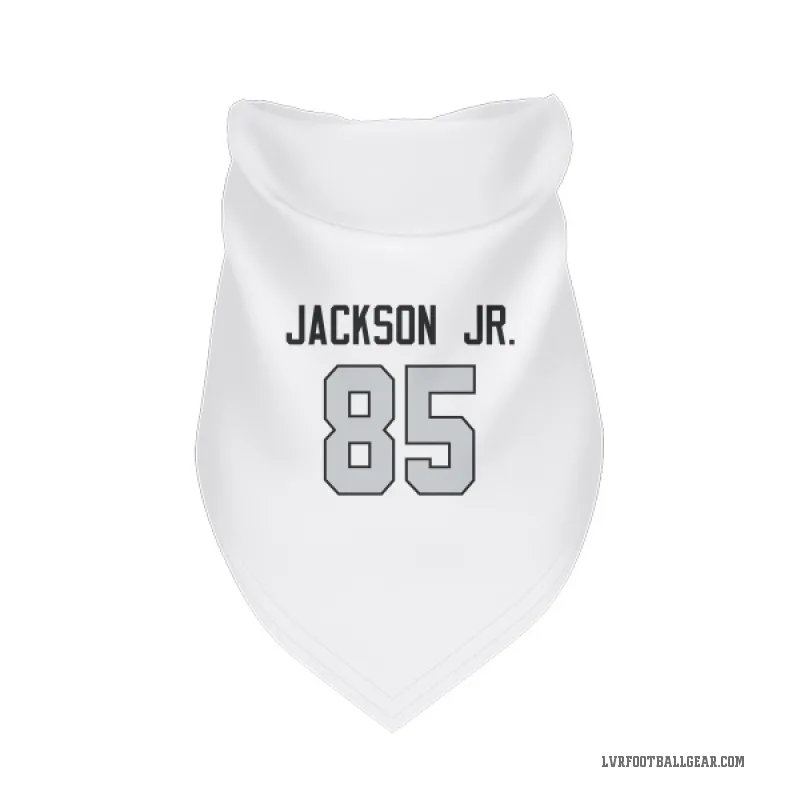 Ketron Jackson Jr.  White Las Vegas Raiders  Gray Cat & Dog Pet Bandana