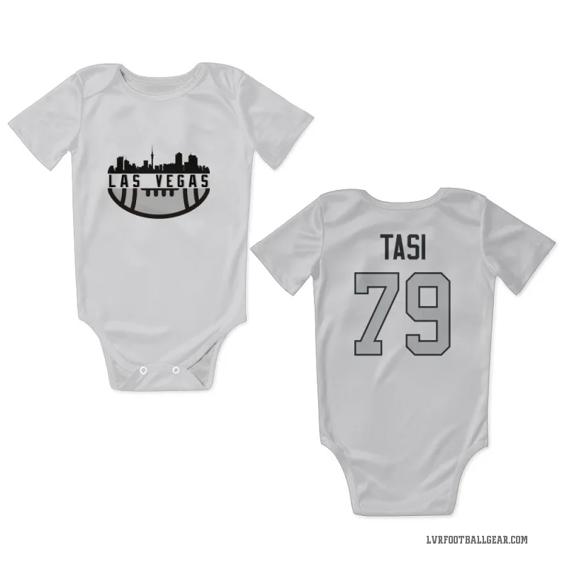 Laki Tasi  White Las Vegas Raiders  Gray Newborn & Infant Bodysuit