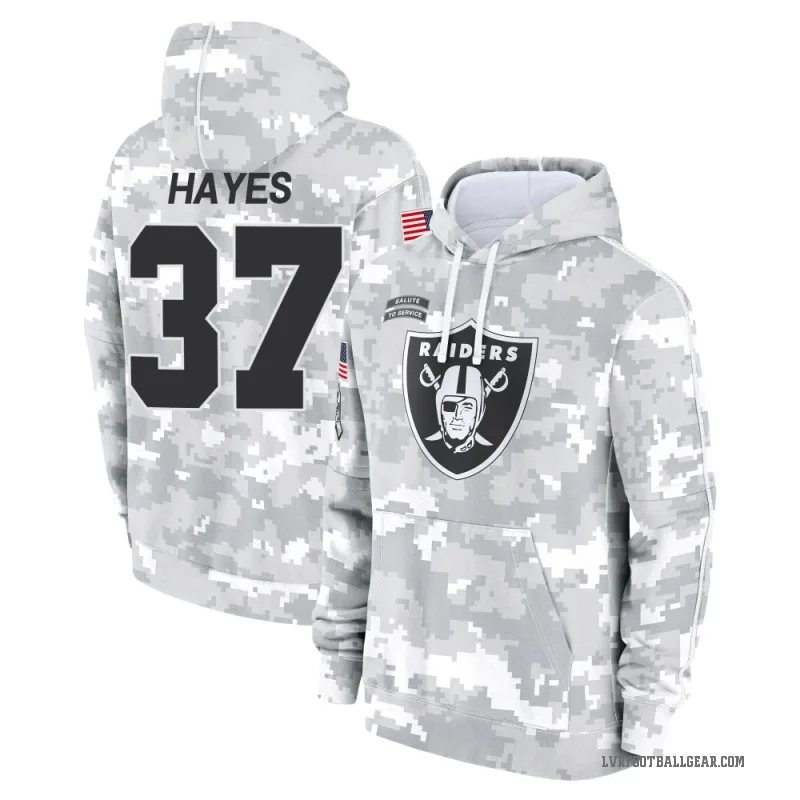 Lester Hayes Men's Camo Las Vegas Raiders Arctic 2024 Salute to Service Club Fleece Pullover Hoodie
