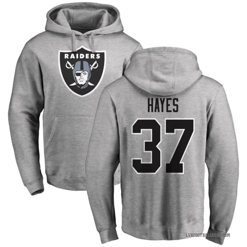 Lester Hayes Men's Las Vegas Raiders Pro Line Ash Logo Pullover Hoodie