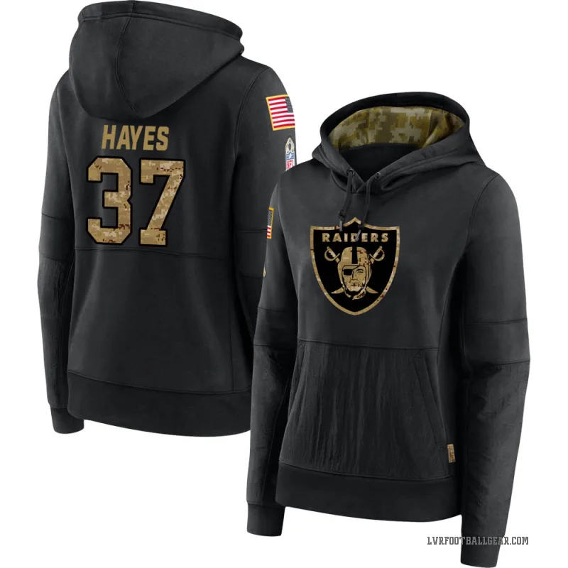 Lester Hayes Women's Black Las Vegas Raiders 2020 Salute to Service Sideline Performance Pullover Hoodie