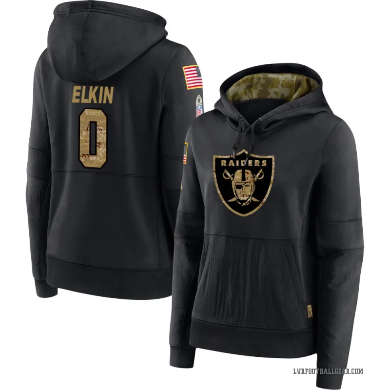 Luke Elkin Women's Black Las Vegas Raiders 2020 Salute to Service Sideline Performance Pullover Hoodie