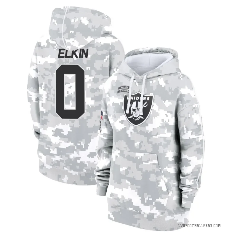 Luke Elkin Women's Camo Las Vegas Raiders Arctic 2024 Salute to Service Club Fleece Pullover Hoodie
