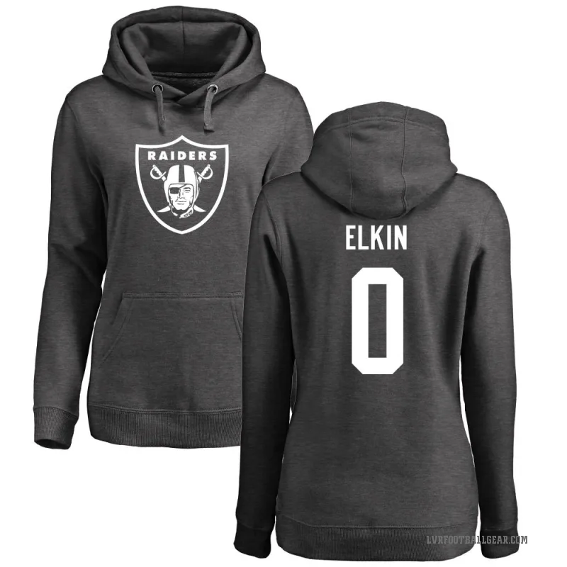 Luke Elkin Women's Las Vegas Raiders Pro Line by Branded Ash One Color Pullover Hoodie