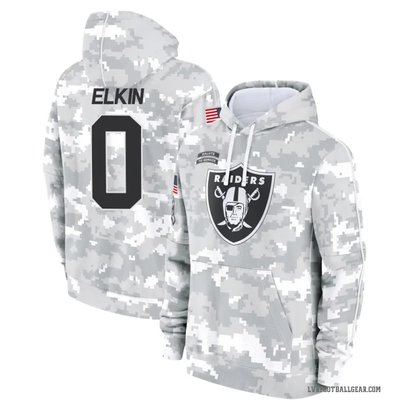 Luke Elkin Youth Camo Las Vegas Raiders Arctic 2024 Salute to Service Club Fleece Pullover Hoodie