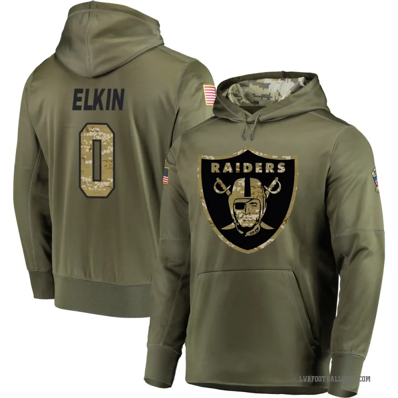 Luke Elkin Youth Olive Las Vegas Raiders Salute to Service Pullover Hoodie