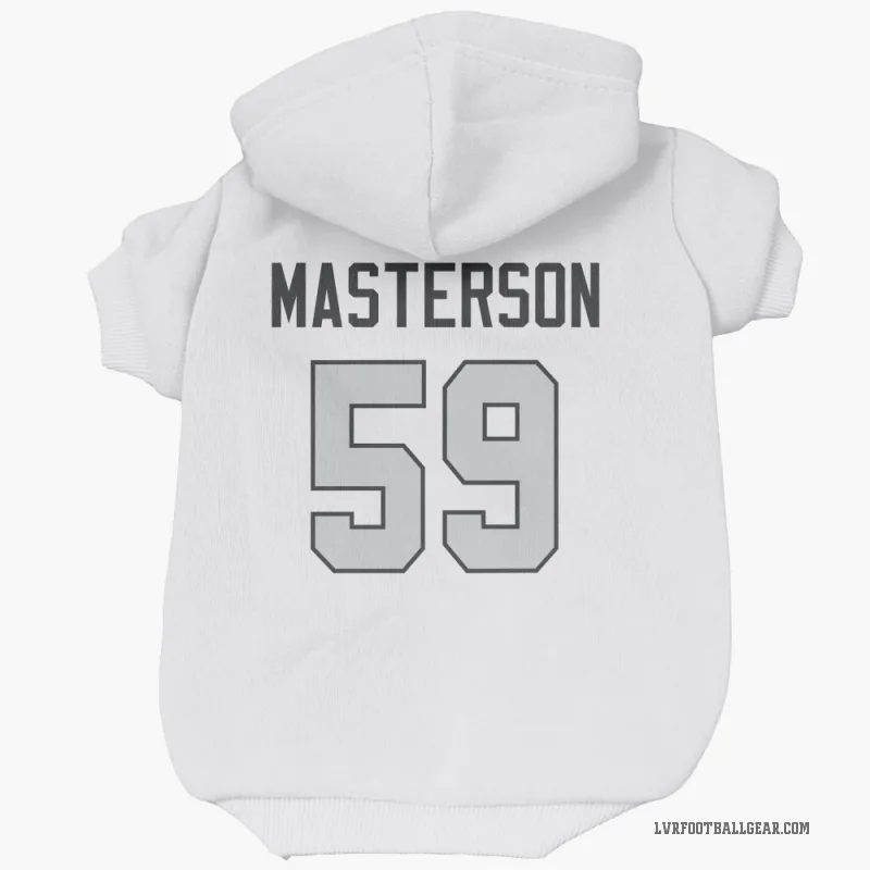 Luke Masterson  White Las Vegas Raiders  Gray Cat & Dog Pet Hoodie